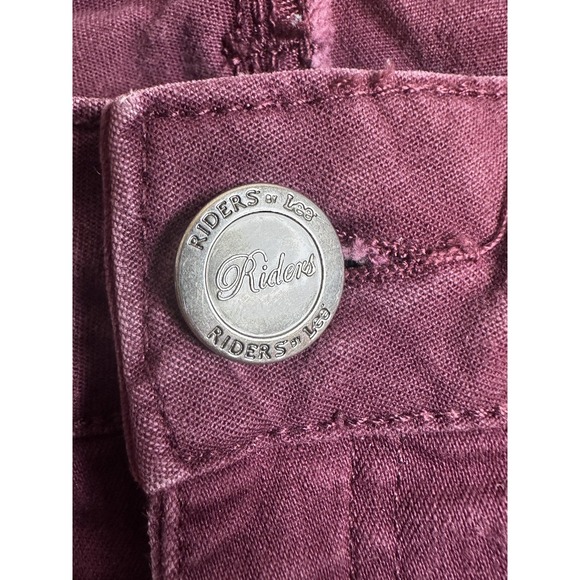 Riders By Lee Straight Jeans Womens 12/M Red Mid Rise Stretch Denim Rhinestone - Picture 10 of 14